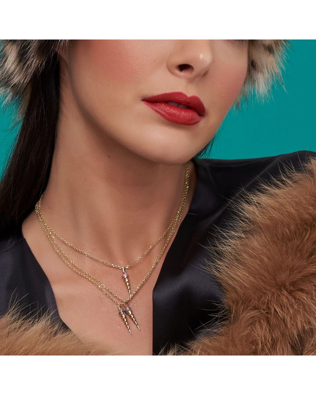 Myrto Katramadou Jewellery Metallic Unicorn Whisper – Necklace 925 Ruby
