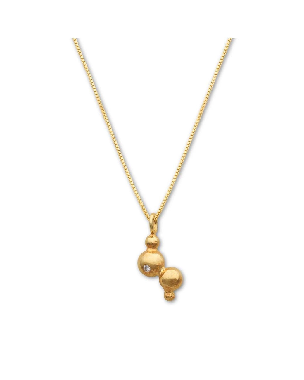 EVA REMENYI Metallic Diamond Bubble Necklace 14K
