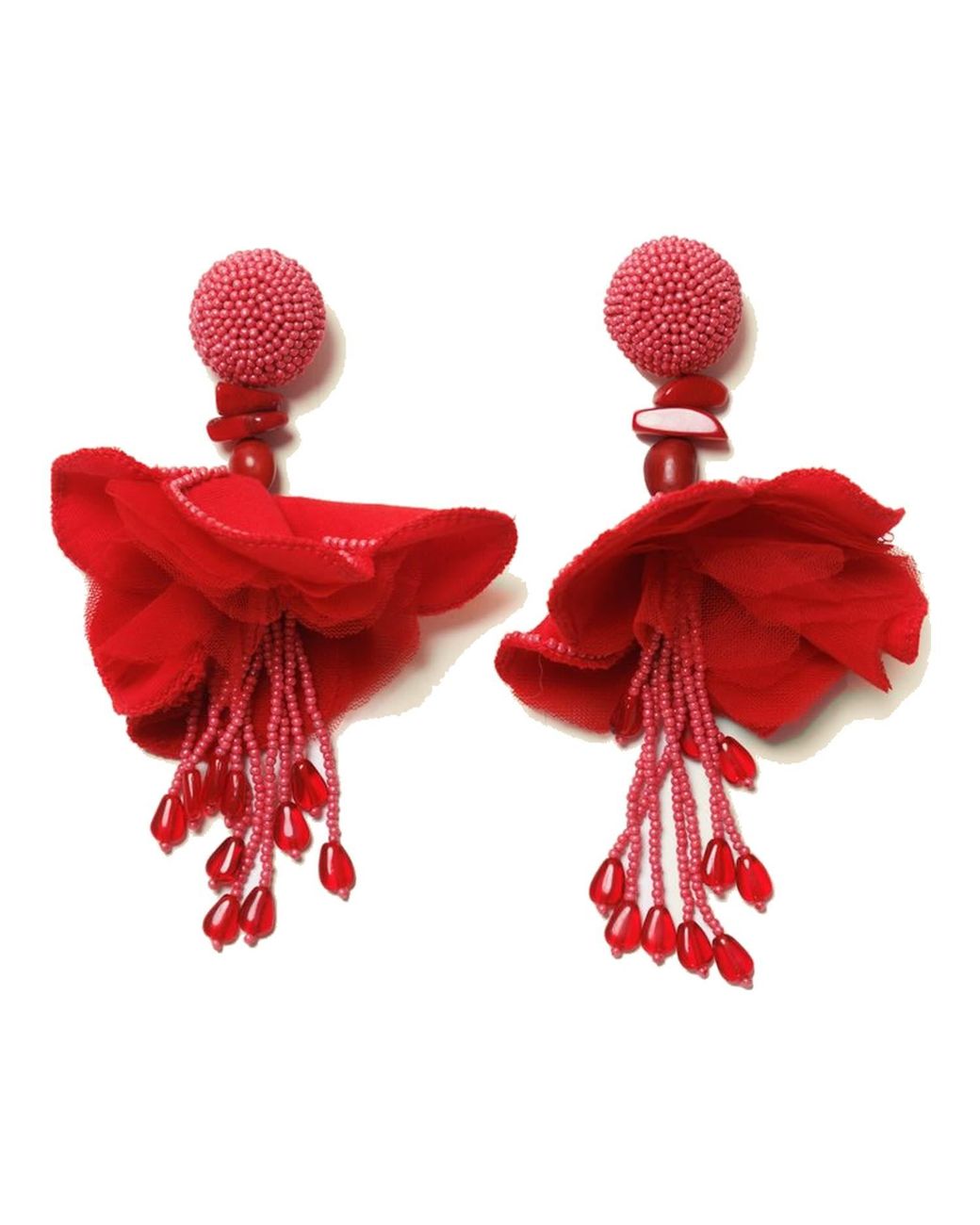 Ashaki Red The Maya Beaded Earring