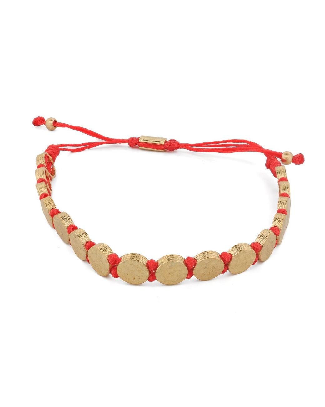 Ebru Jewelry Red Strength & Luck Adjustable Bracelet for men