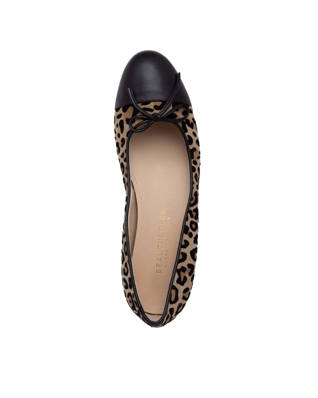 Beautiisoles by Robyn Shreiber Made in Italy Black Neutrals Beatrice Animal Printed Suede Comfortable Elegant Flat Ballerina