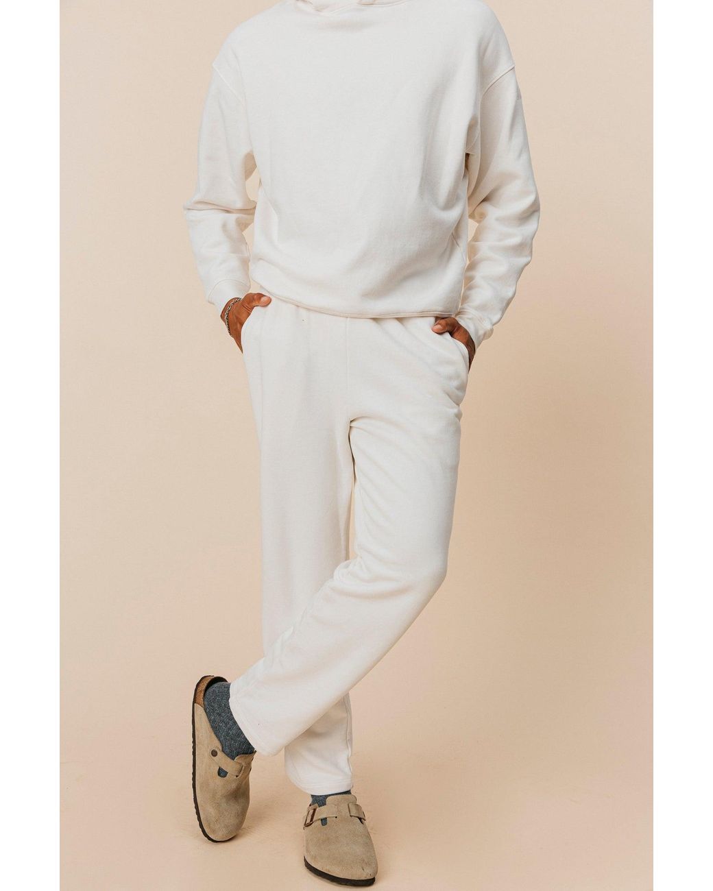 Ocio Leisurewear White Straight Leg Pant for men