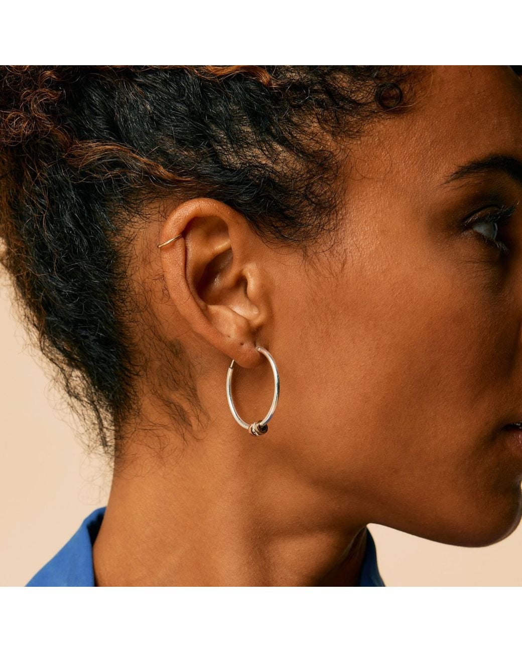 Charlotte's Web Jewellery Metallic Maharani Spin And Wish Silver Hoop Earrings