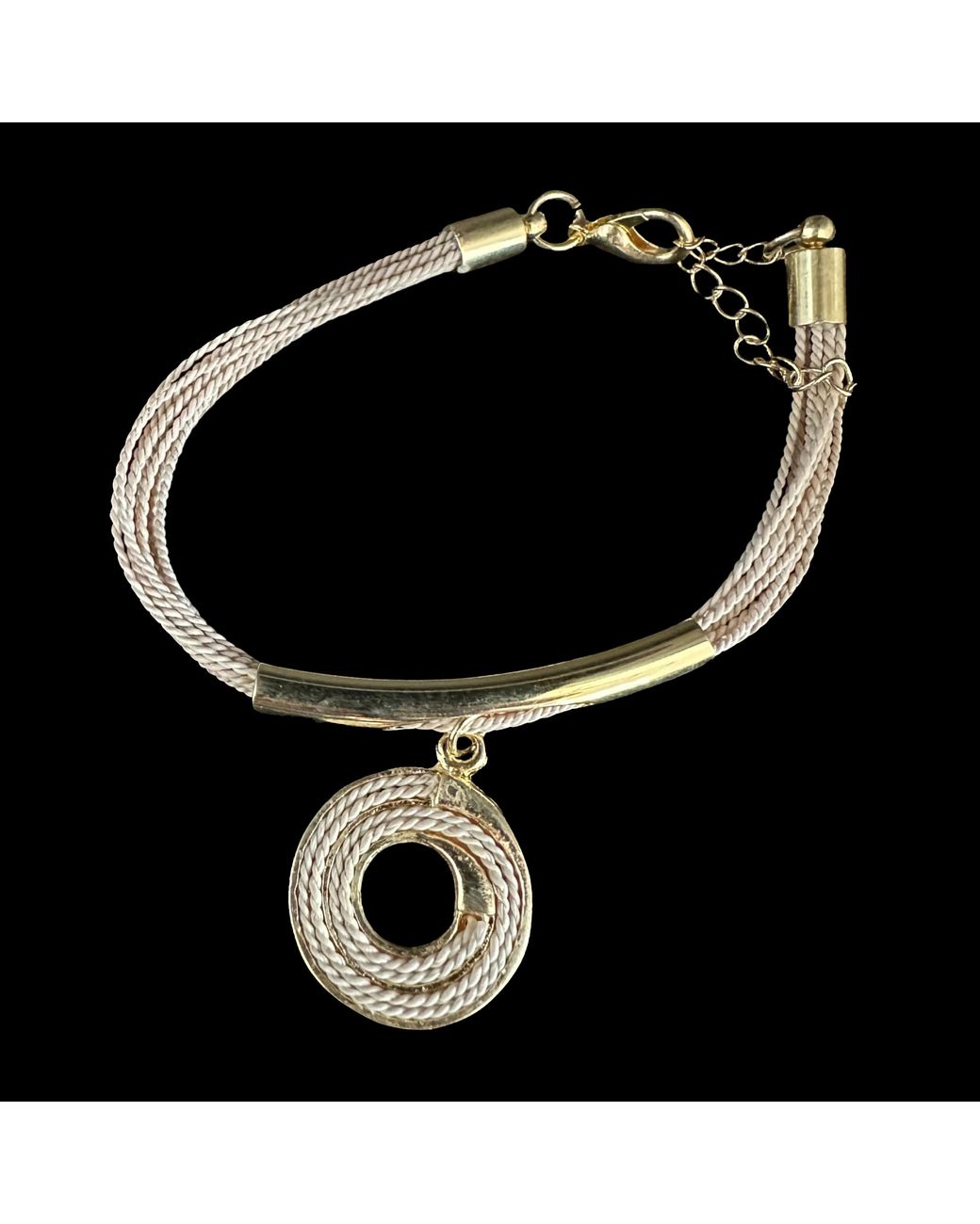 Nart Nature Making Art Metallic The Spiral Pendant Buriti Natural Fiber Bracelet