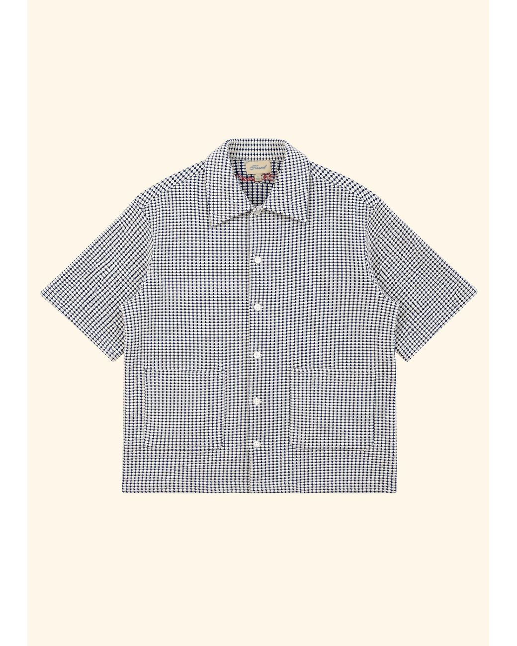 NOEND Gray Textured Convertible Collar Shirt for men