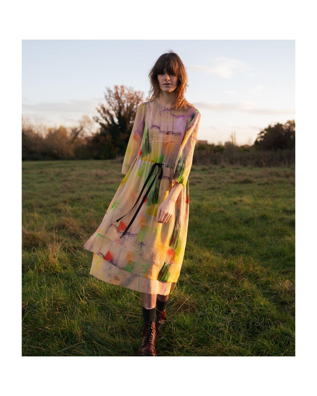 Klements Yellow Solstice Silk Dress