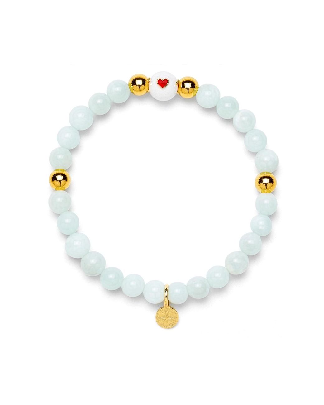 Seven Saints Blue Moonstone Heart Bracelet For Balance And Minted Glow