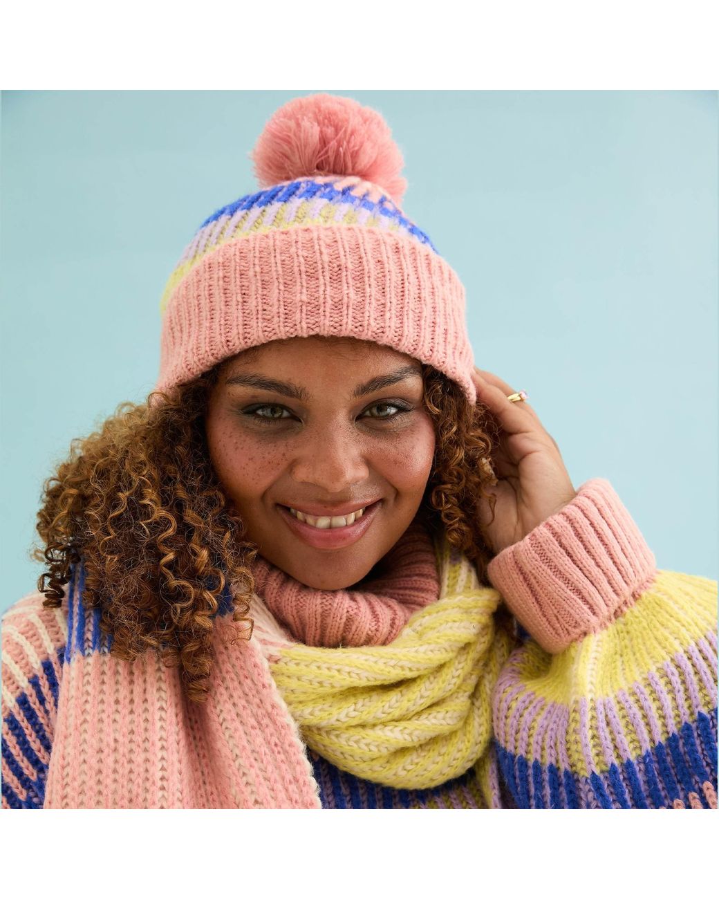Cara & The Sky Multicolor Leia Stripe Oversized Scarf