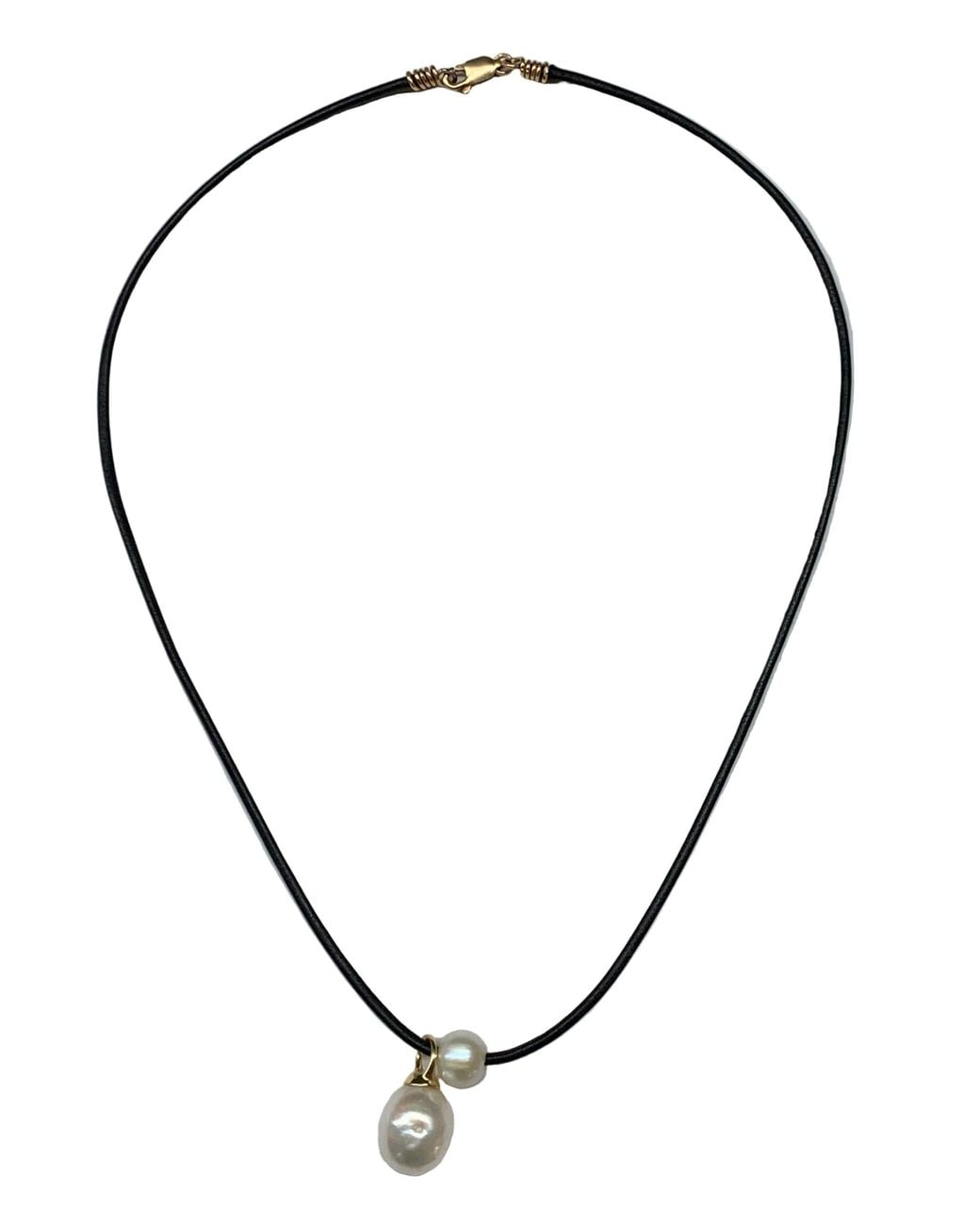 Florentis Jewellery Metallic Asymmetrical Leather & Pearl Necklace
