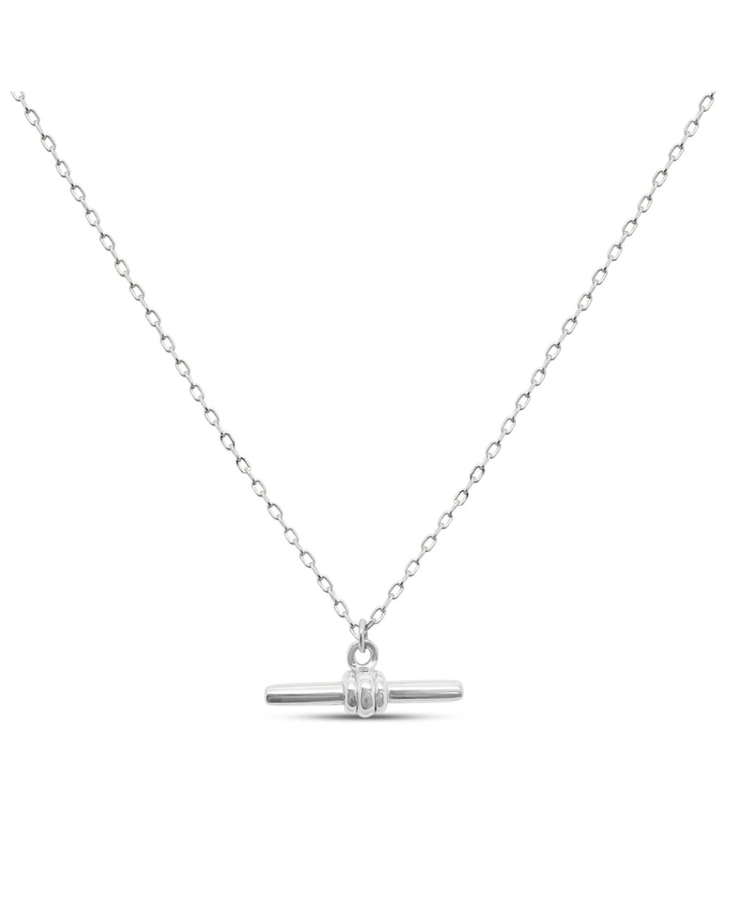 Clemence Wren Metallic T-Bar Pendant Necklace