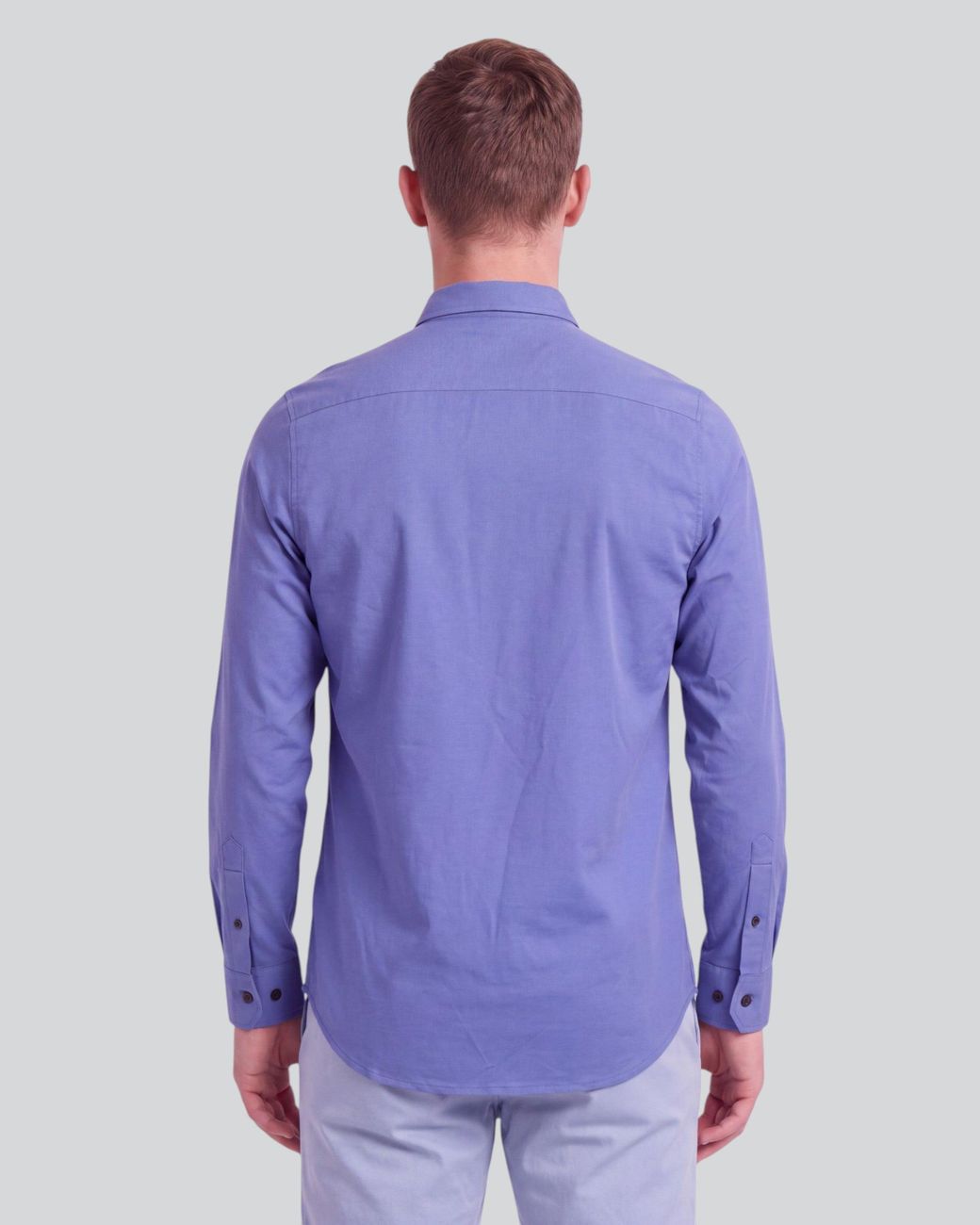 Lords of Harlech Blue Simon Dawn Stretch Jersey Long-Sleeve Shirt for men