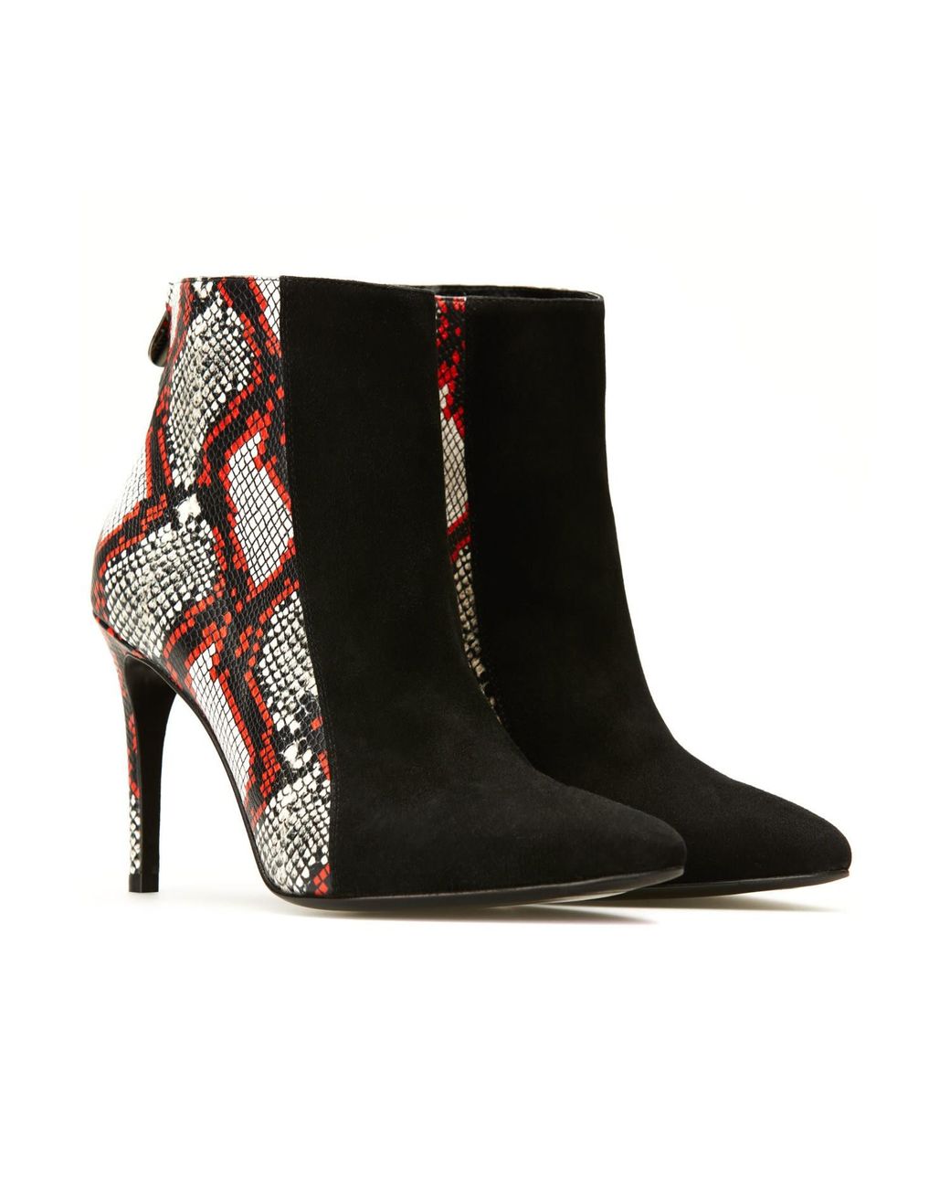Rosamund Muir London Black Pietra Suede & Boa Snake Print Ankle Boots