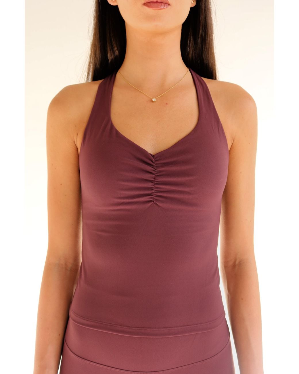 Raae Uk Purple Burgundy Sculpt Scrunch Top