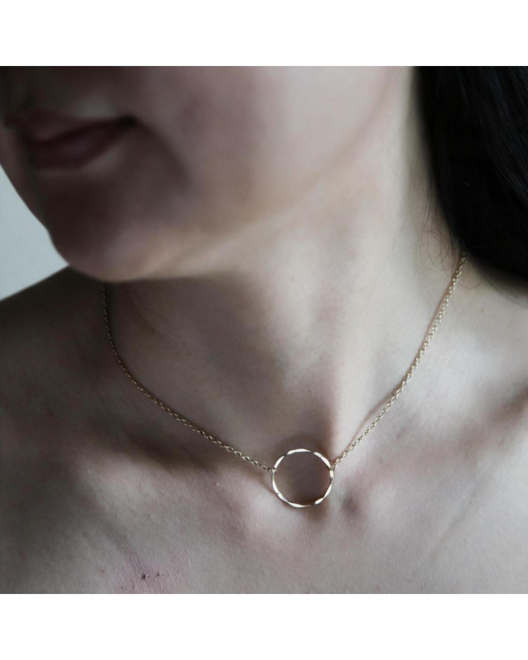 Heather Hawkins Jewelry Metallic Hammered Circle Necklace