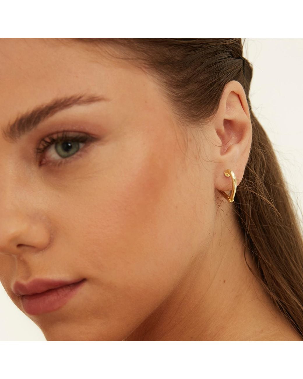 Spero London Metallic Sterling Heart Hoop Earring