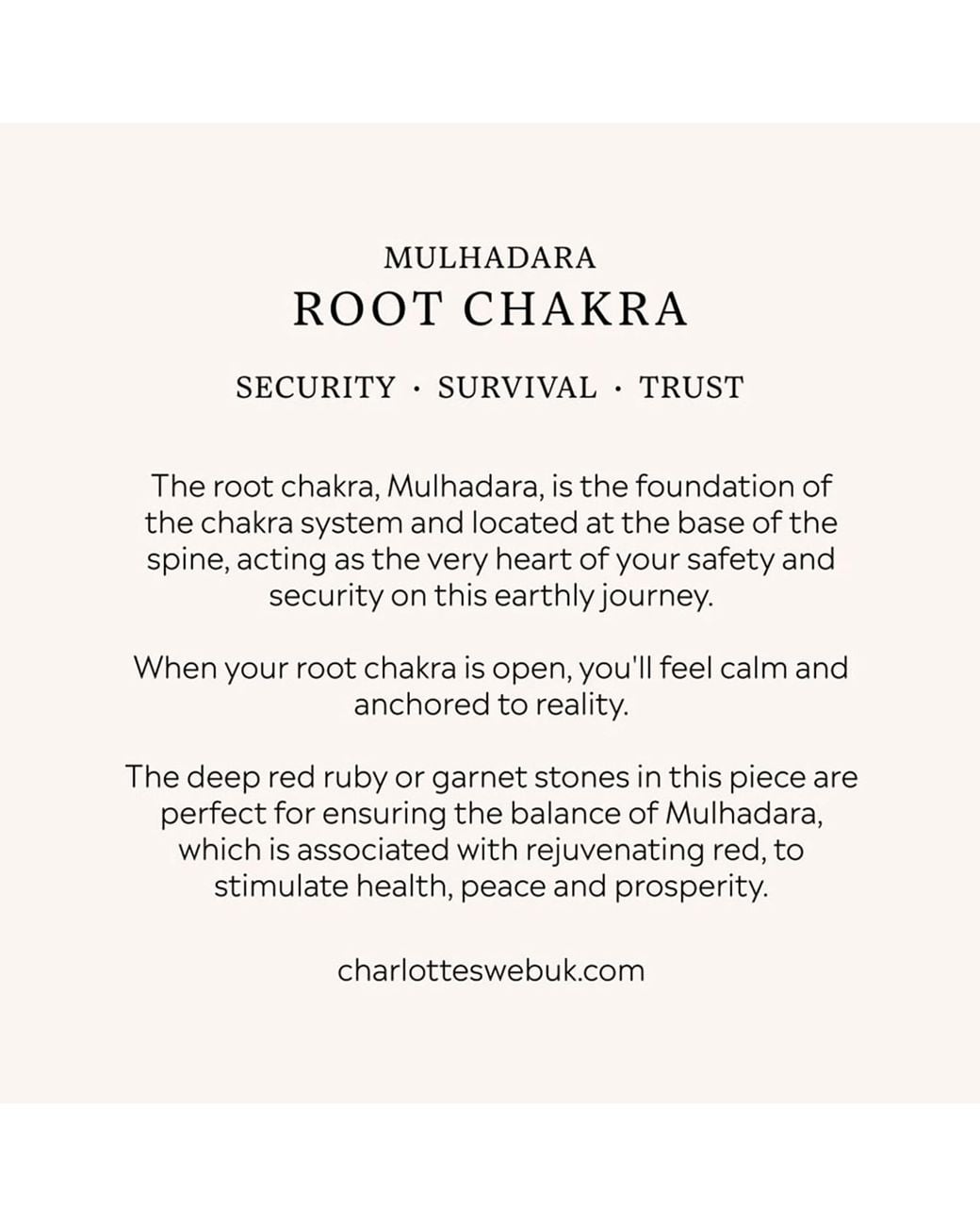 Charlotte's Web Jewellery White Root Chakra Ring