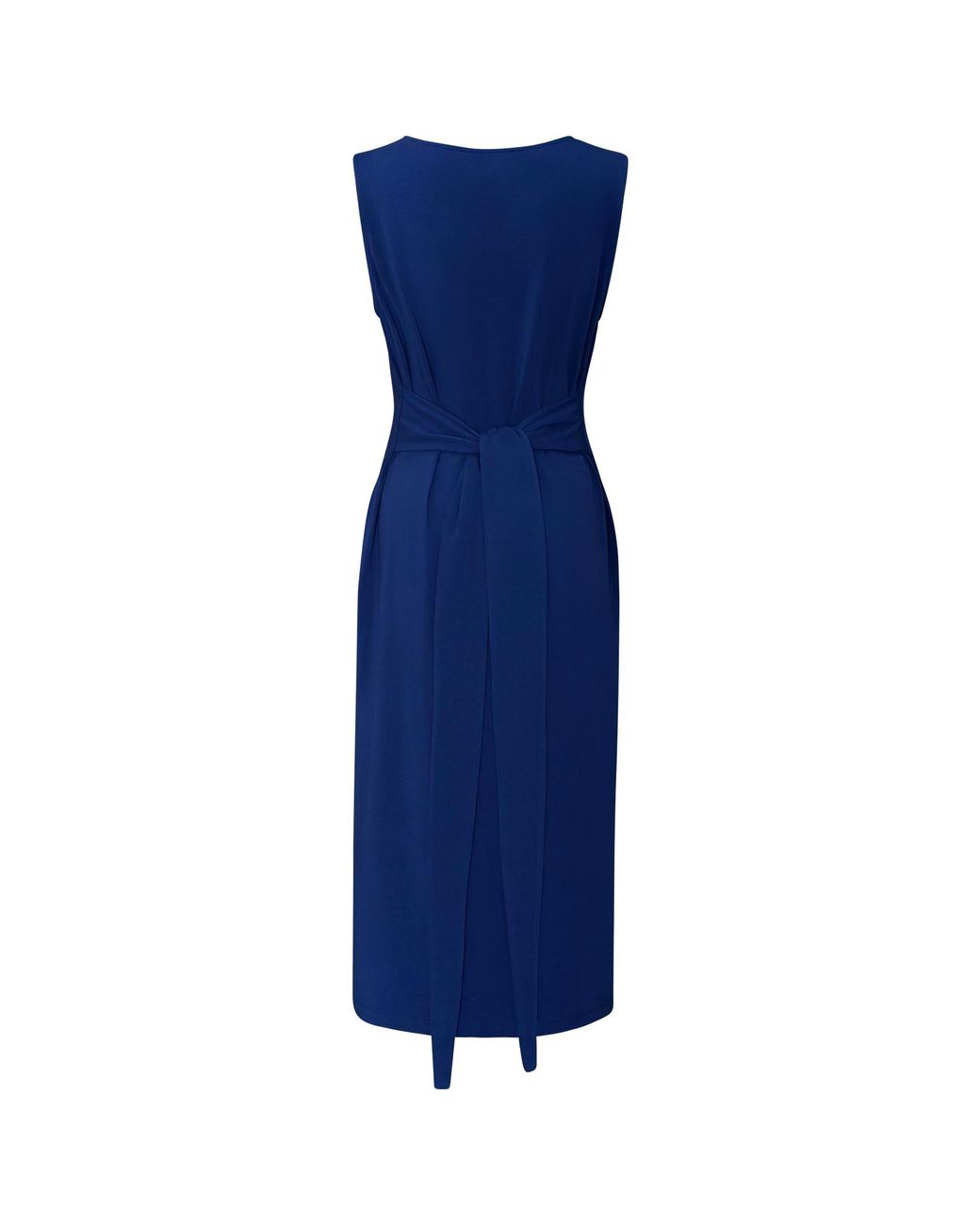 Perlavera Blue Tilly Sleeveless Dress With Belt