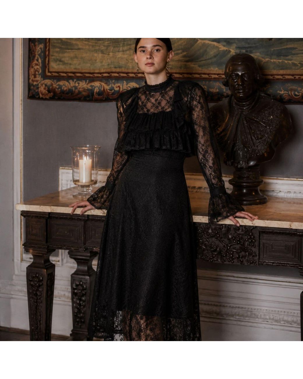 NUMBAT Black Evelyn Lace Blouse