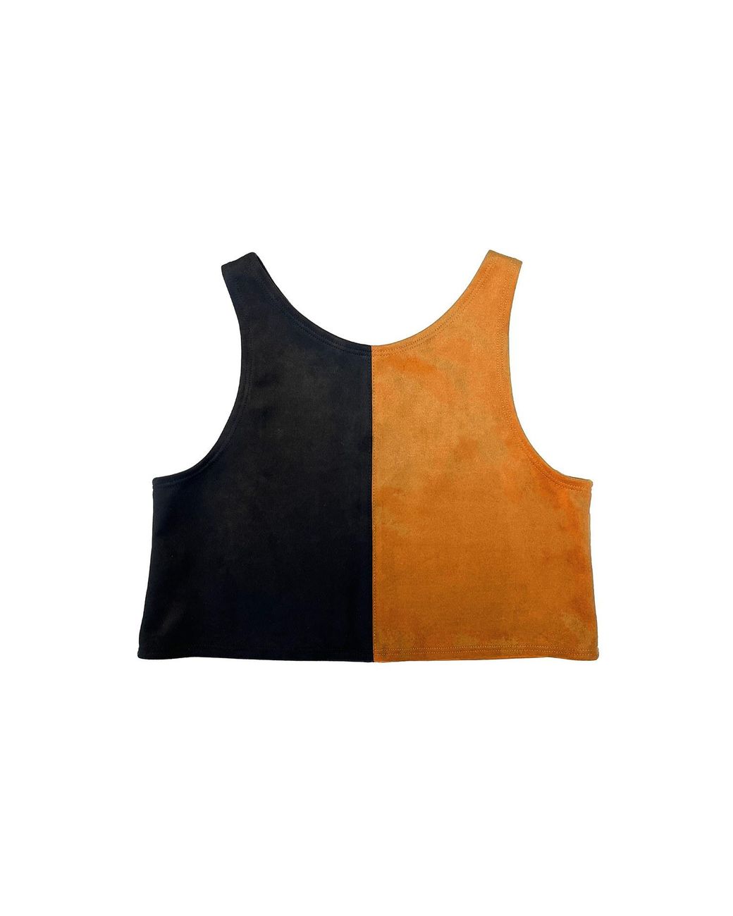 By Noa Rawitz Black Ultra Suede Sleeveless Color Blocked Top- And