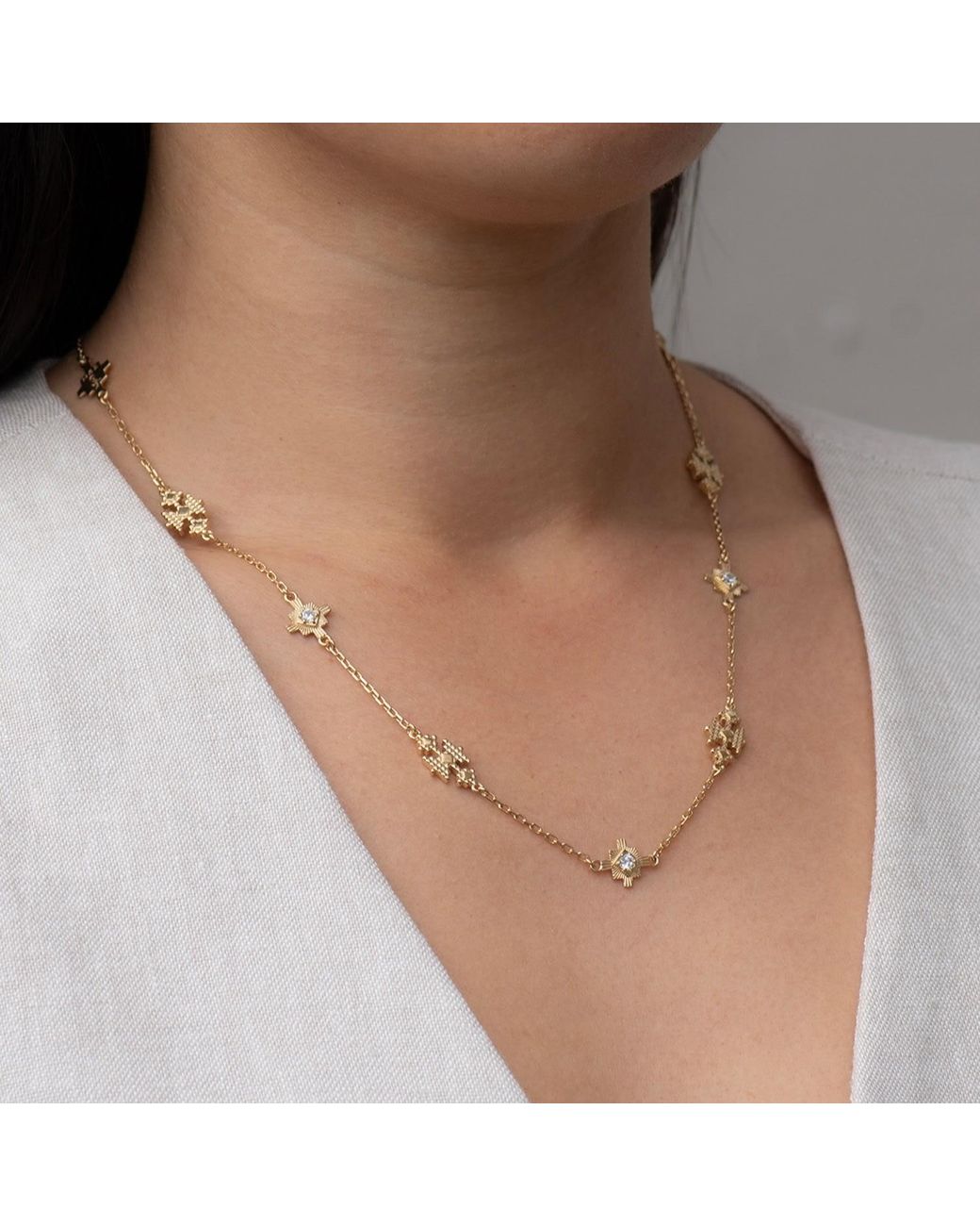 Zoe & Morgan Metallic Ayllu Necklace Zircon