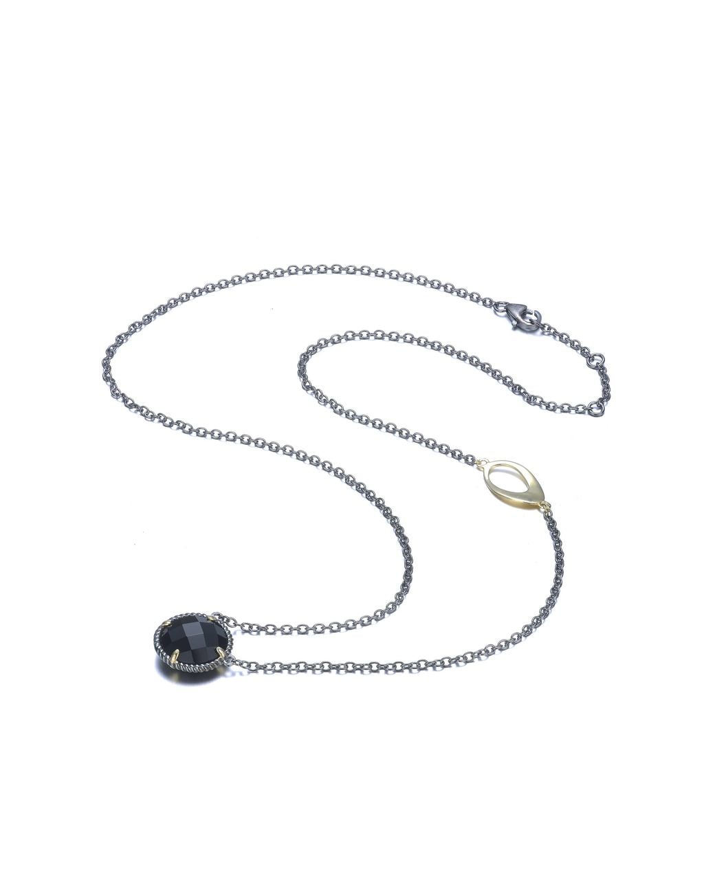 Genevive Jewelry Metallic Sterling Large Cubic Zirconia Necklace