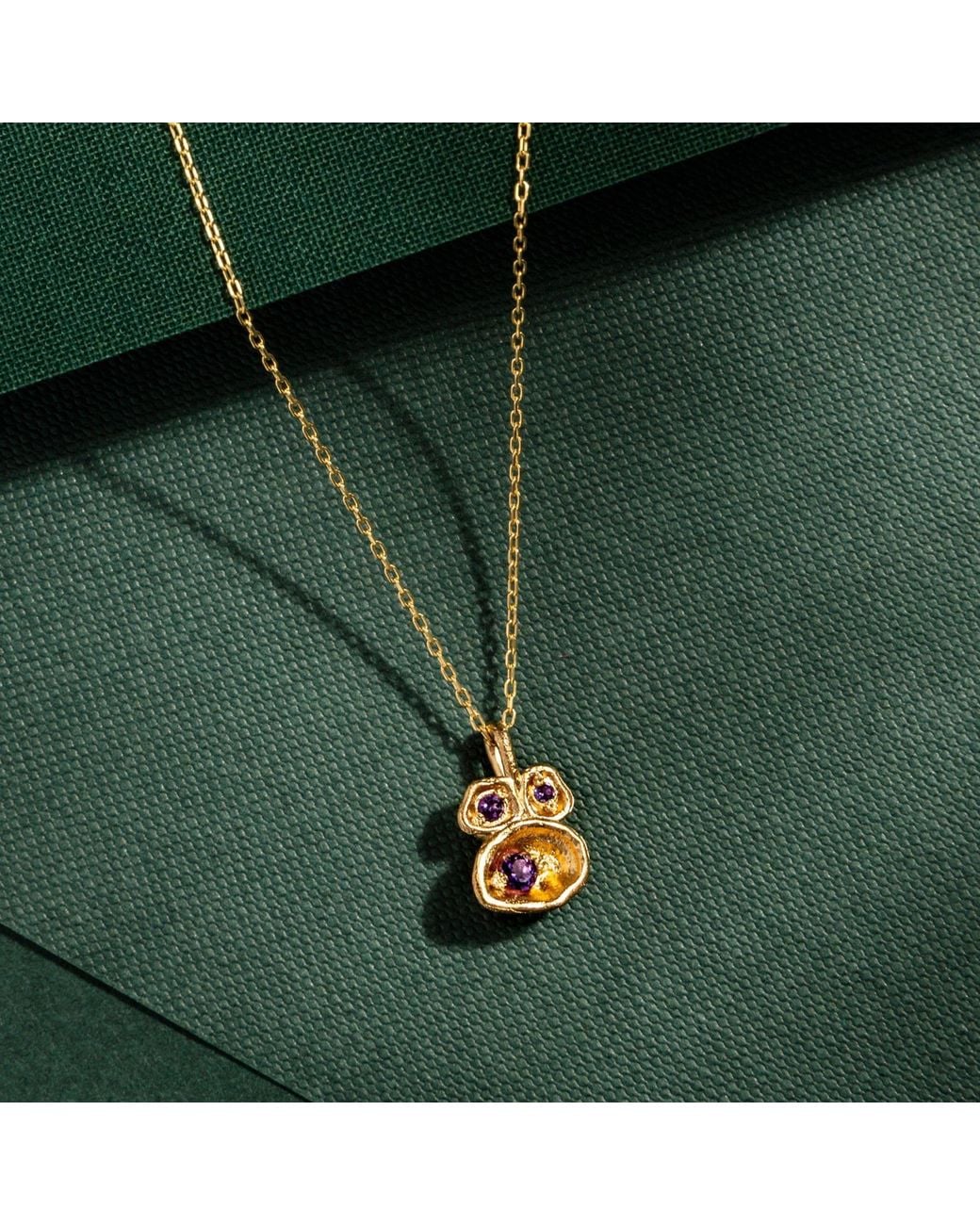 Claire Hill Designs Metallic Amethyst Lichen Pendant Necklace