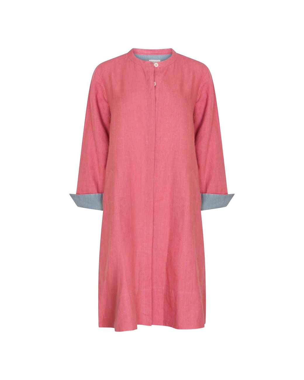 NoLoGo-chic Blue Capri Print Tunic Classic Dress Linen Multi