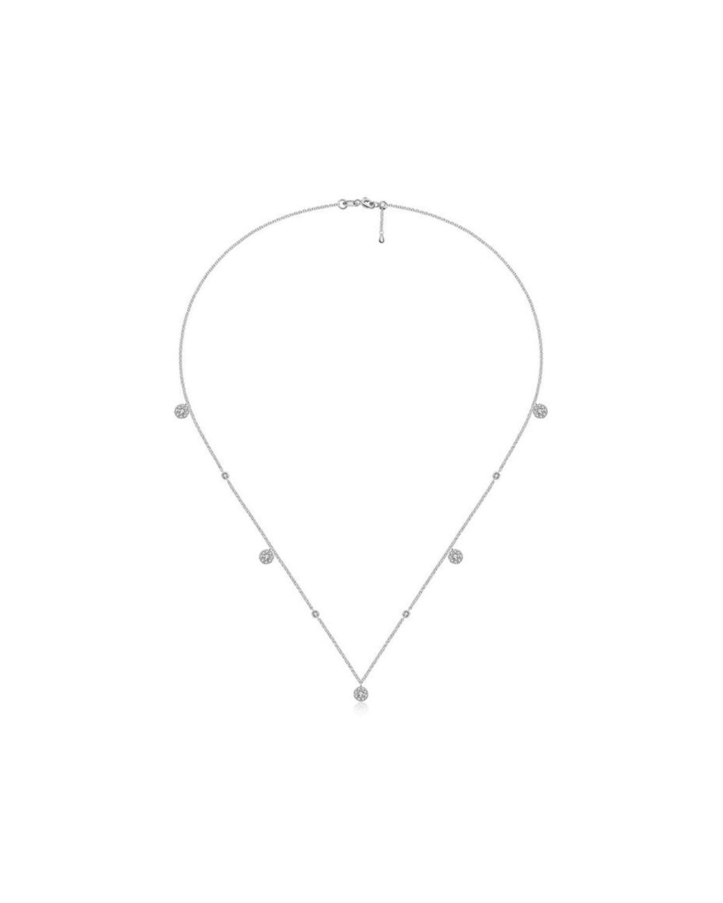 Genevieve Collection Metallic 18K Round Shape Diamond Necklace Choker