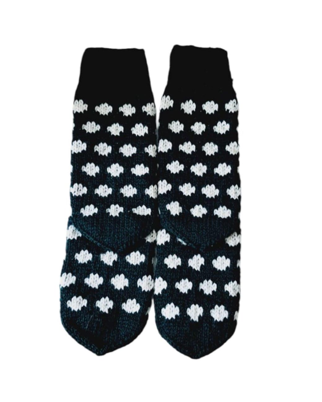 Springmoonatelier Blue Handmade Wool Hat, Gloves, And Socks Set