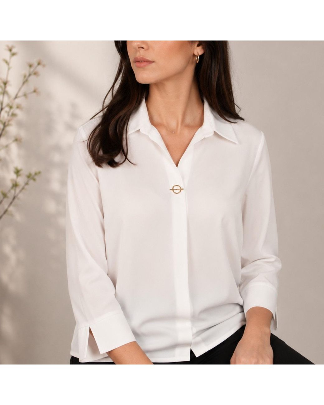 Nuvv Collection White Clasp Blouse