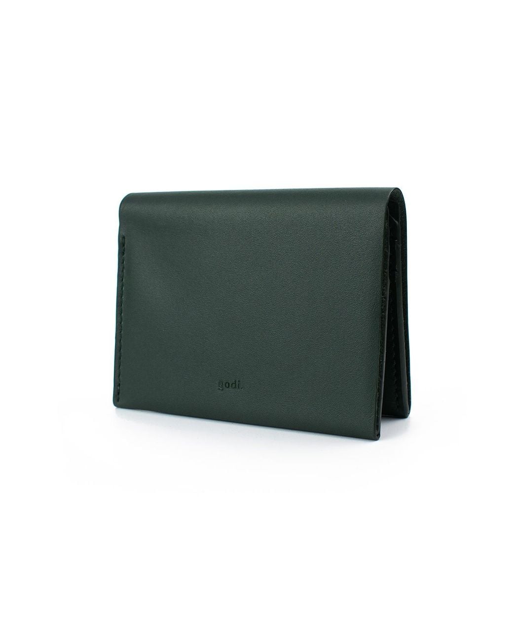 godi. Green Handmade Bifold Leather Wallet for men