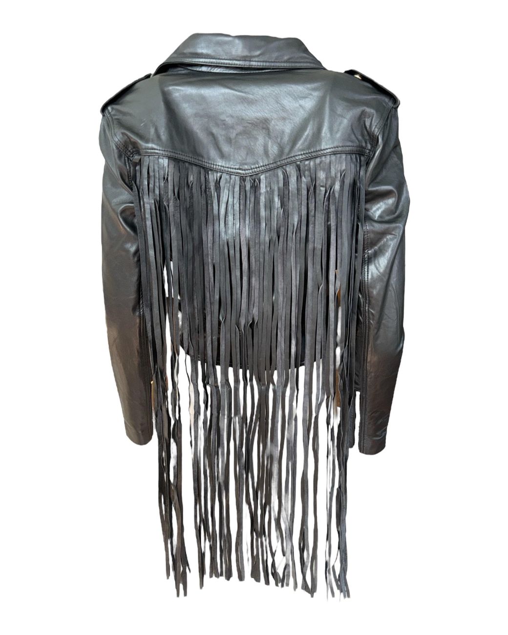 Any Old Iron Black Super Fringe Bits Moto Jacket