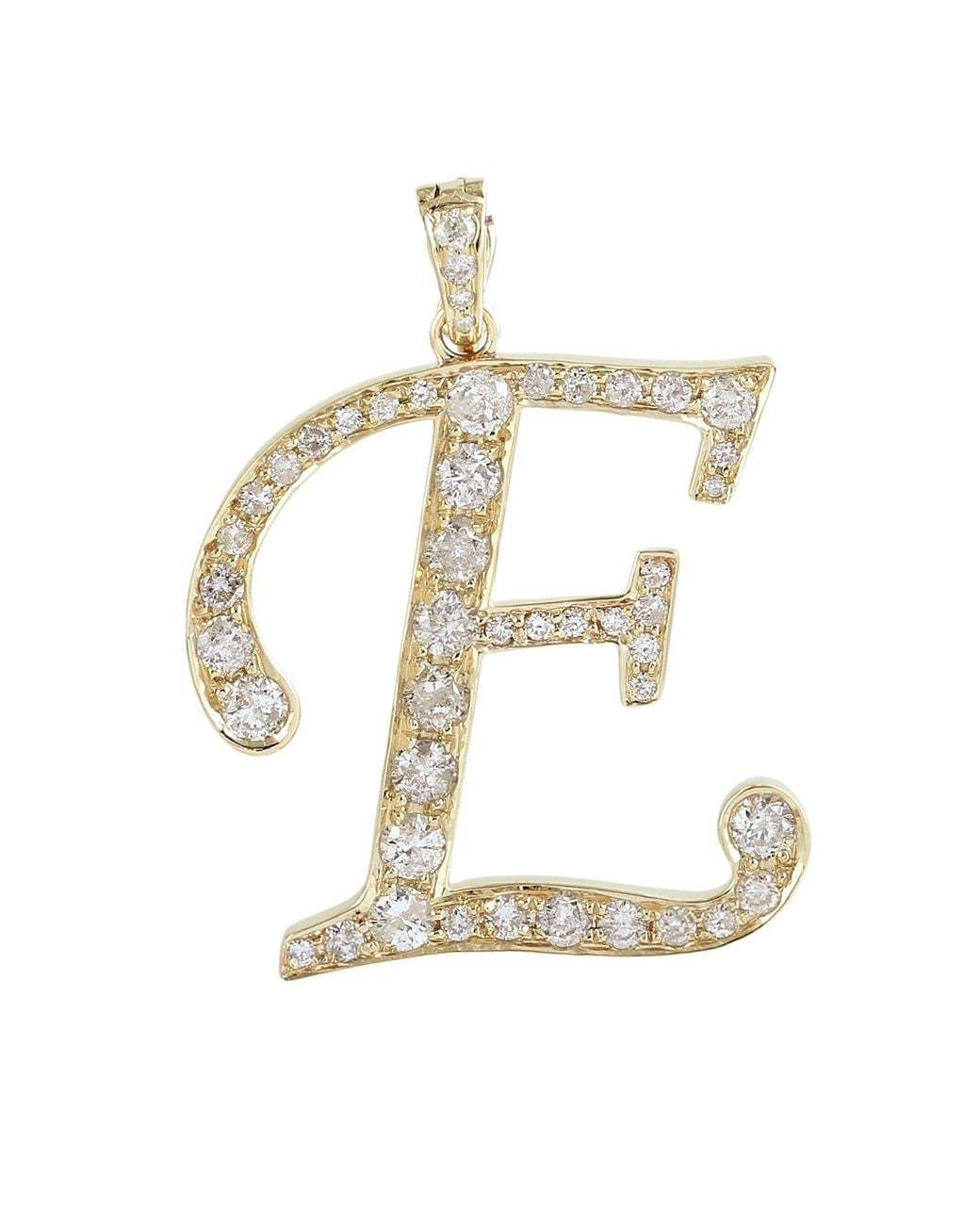 Artisan Metallic Diamond Initial “E” Pendant