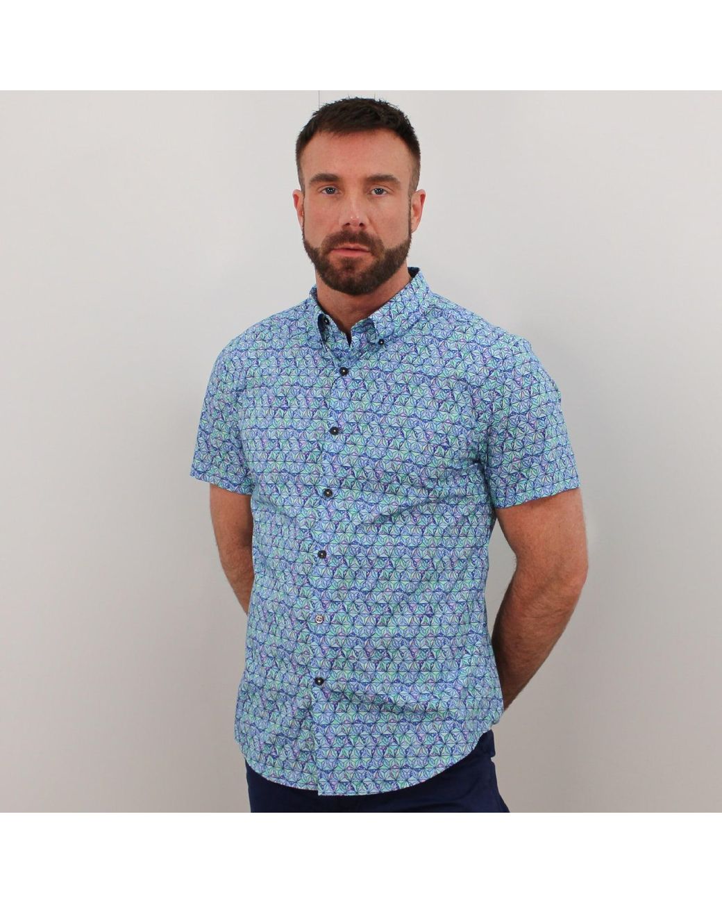 Lords of Harlech Blue Tim Harlequin Stars Lilac for men
