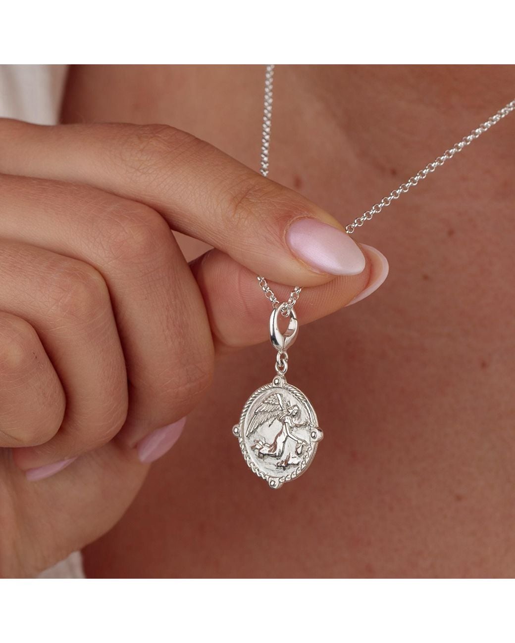 Lily Charmed Metallic Sterling Goddess Of Communication Iris Charm Necklace