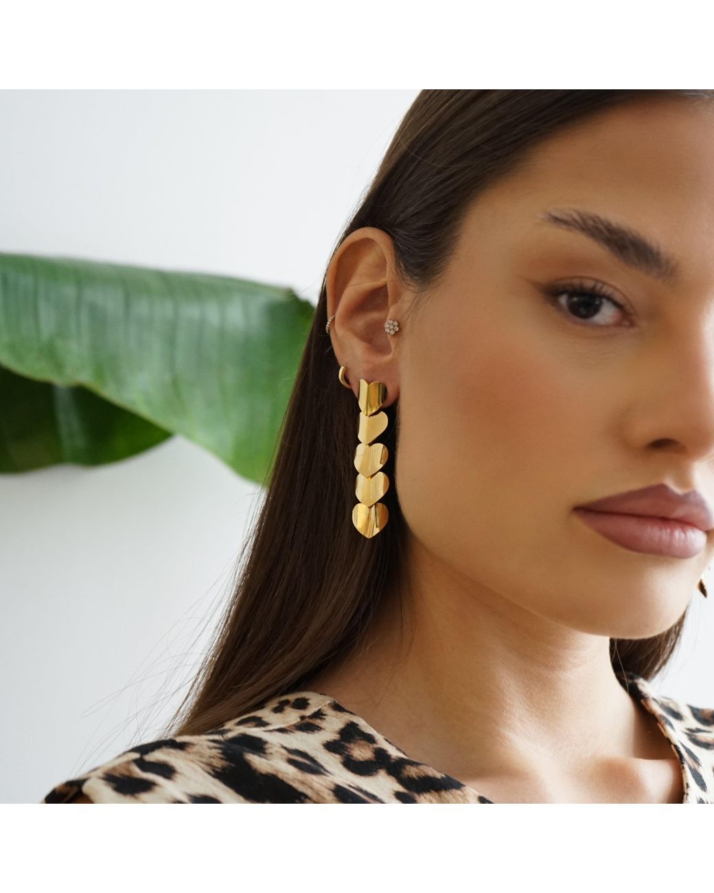 Smilla Brav Metallic Heart Earrings Love Rain