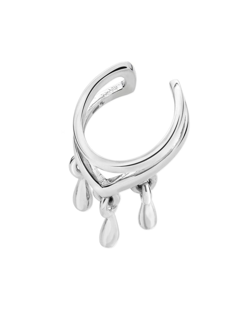 Lucy Quartermaine Metallic Solid Sterling Tri Drop Cuff