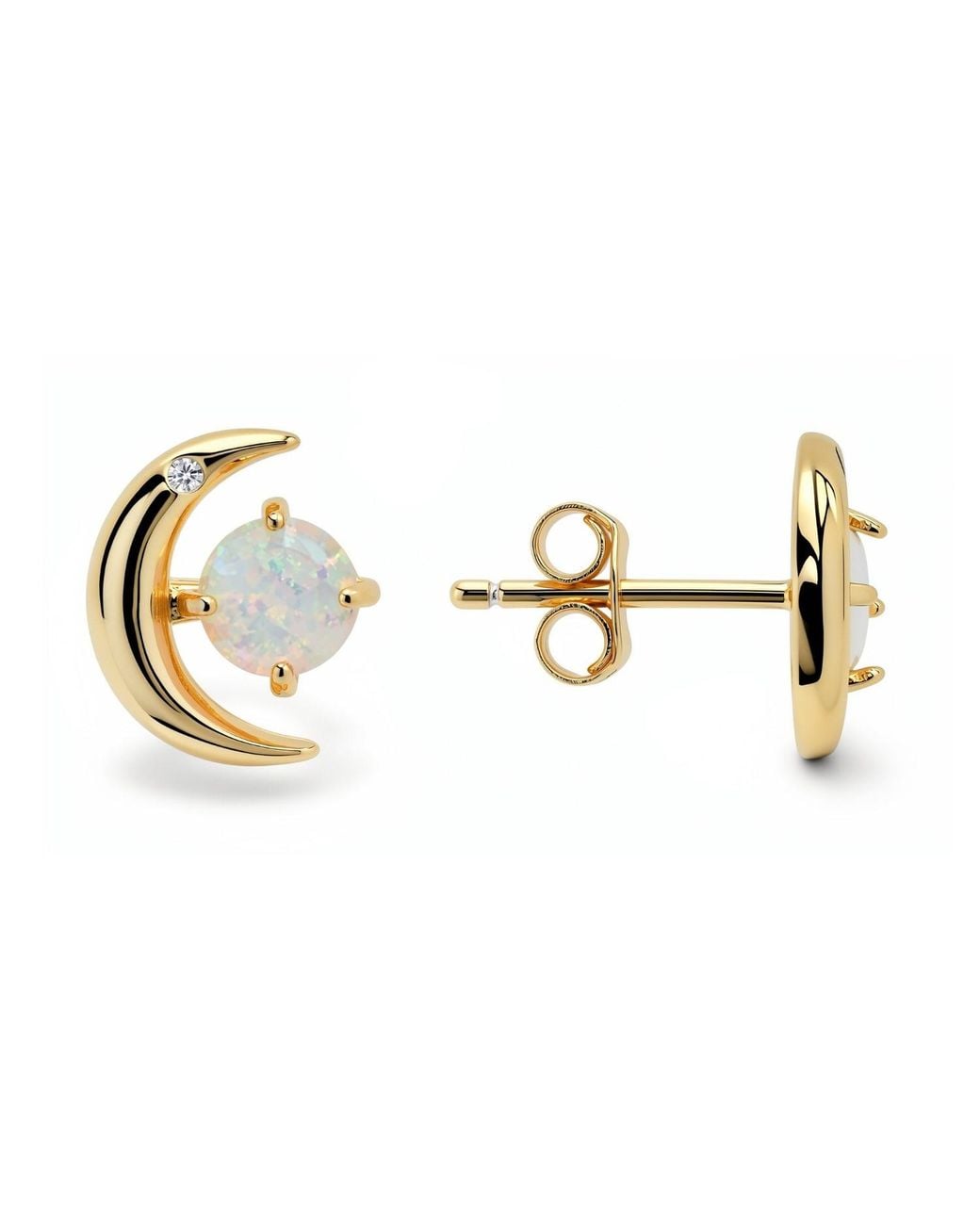 Kylie Harper Metallic Opal Sun & Moon Celestial Stud Earrings