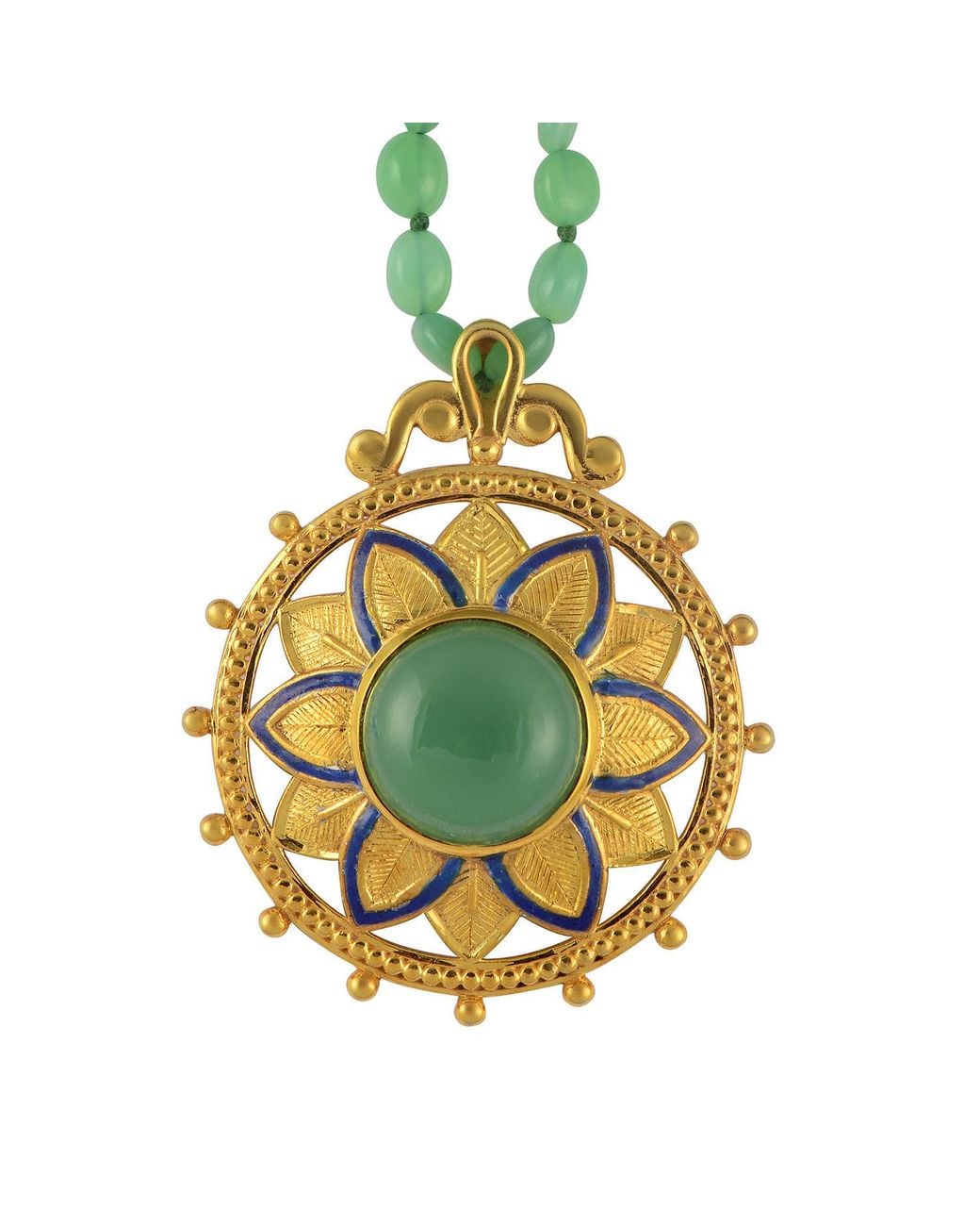 Emma Chapman Jewels Metallic Bali Chrysoprase Statement Pendant