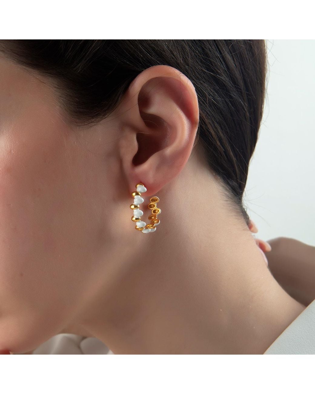 Milou Jewelry Metallic Grace Hoop Earrings