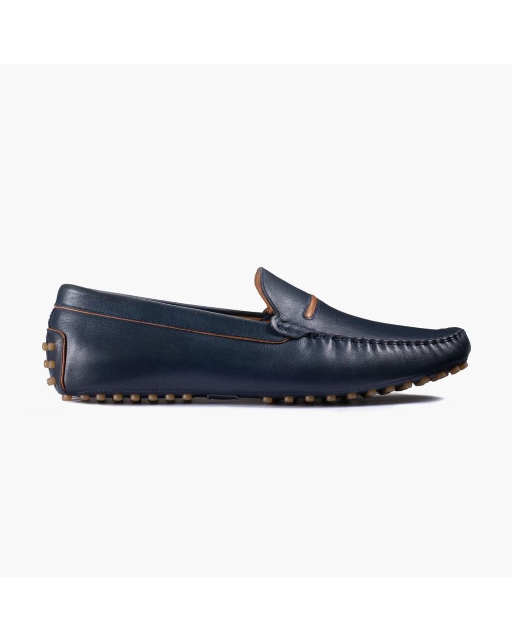 Armos Blue Leather Driving Moccasin for men