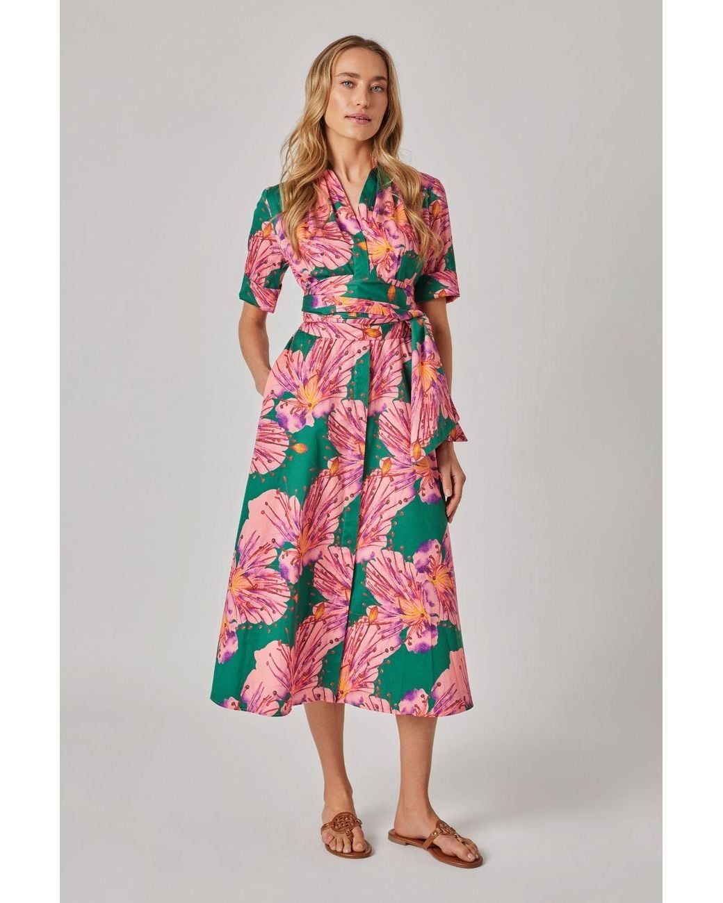 Marianna Déri Red Shirtdress With Detachable Belt Orchid