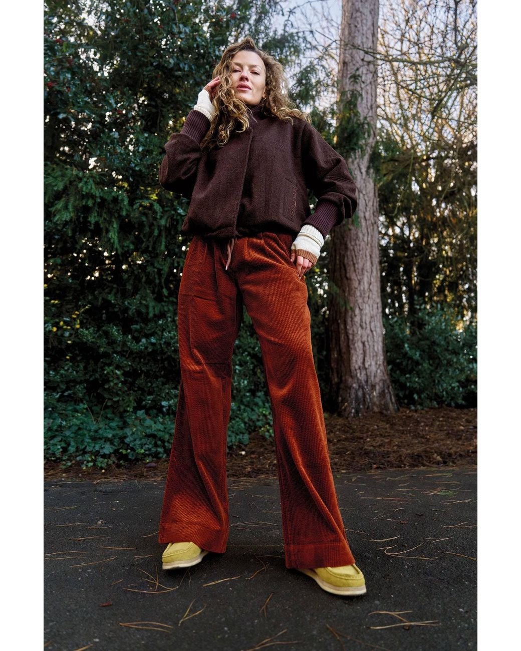 Komodo Red Lola Organic Cotton Corduroy Trousers