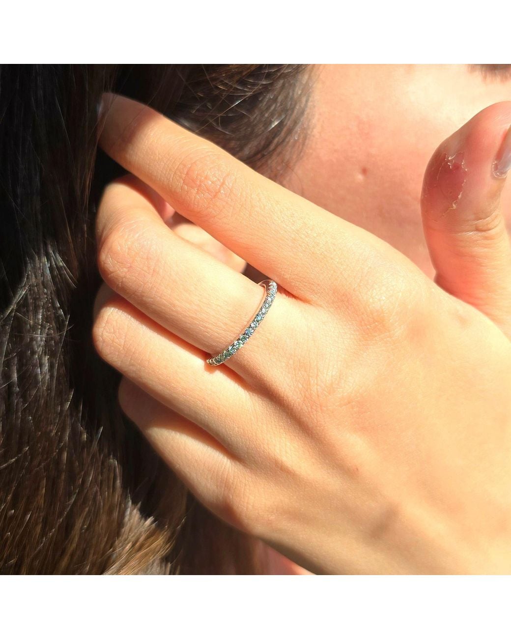 Sophelia Blue Aquamarine March Birthstone Crystal Sterling Ring