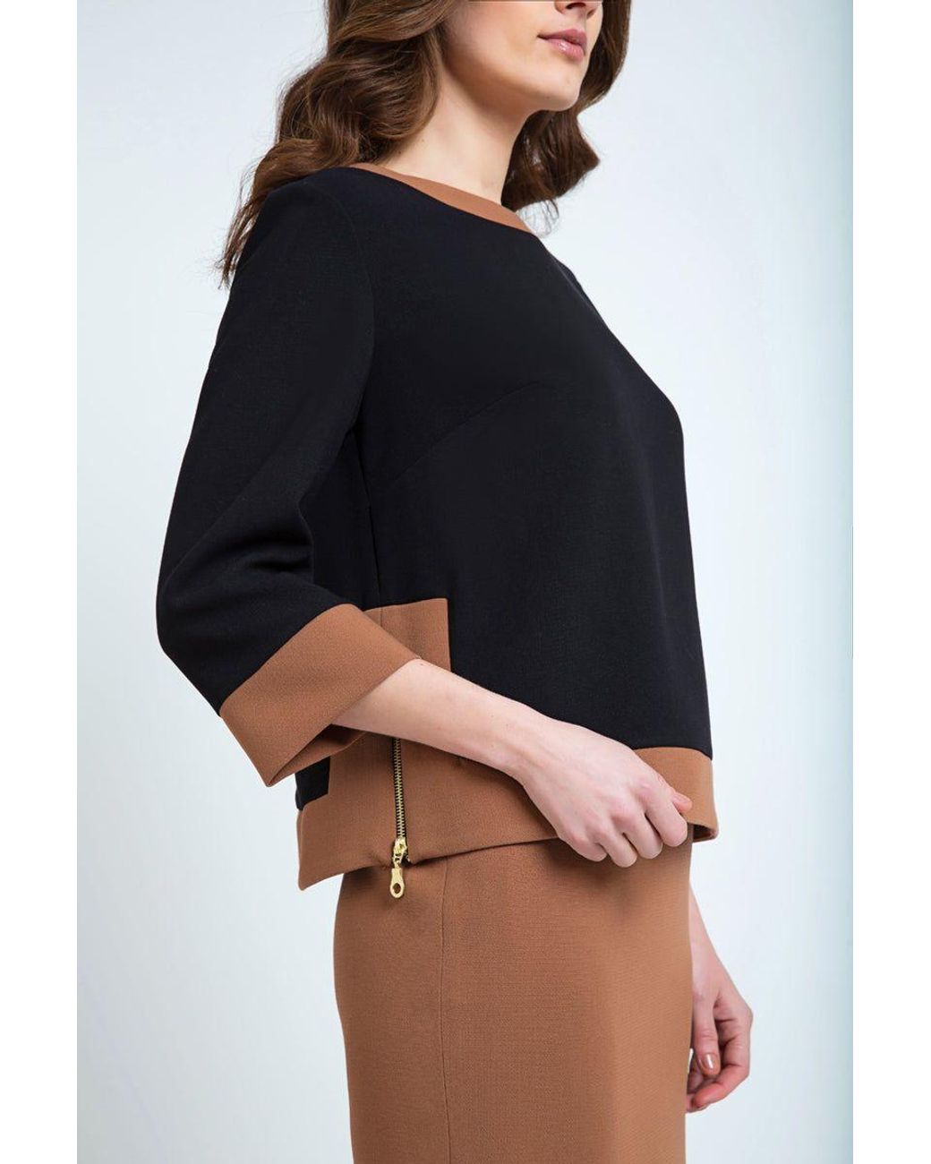 Conquista Brown Winter Pencil Skirt