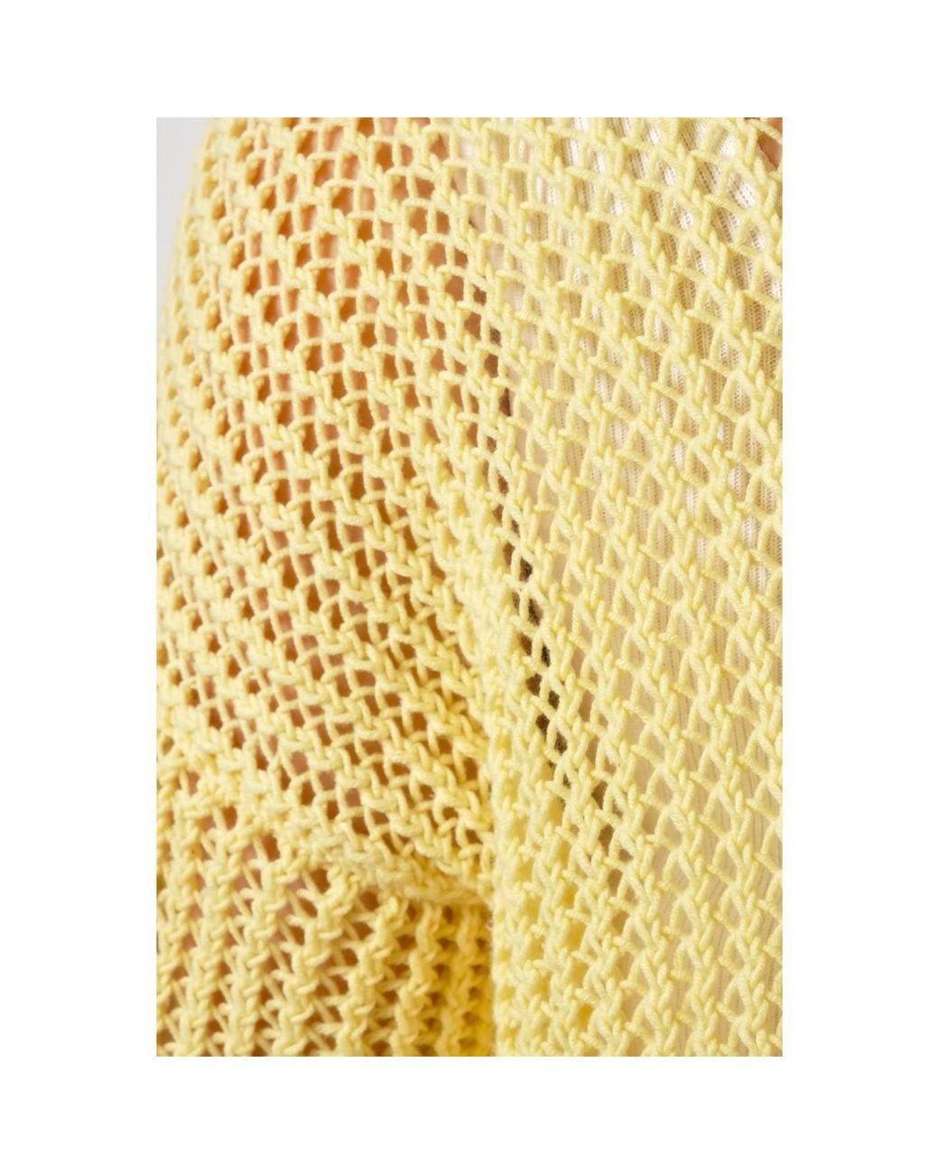 Ana Chic Yellow Lemonade Open Mesh Handmade Knitted Jumper