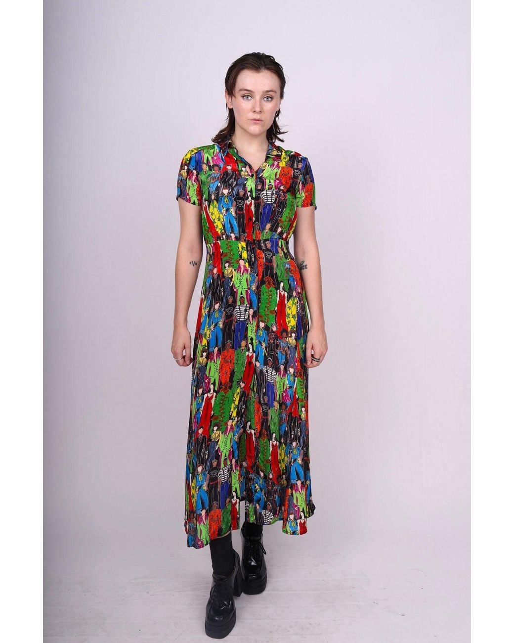 Any Old Iron Green Heroes Collared Dress