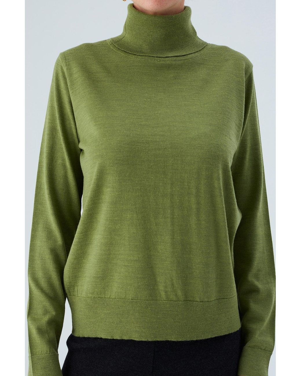 Peraluna Green Valeria Fine Turtleneck Pullover