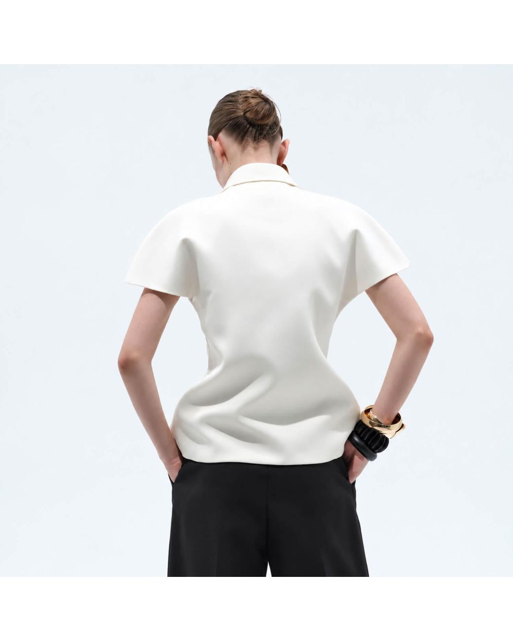 Elamins White Exaggerated Lapel Top