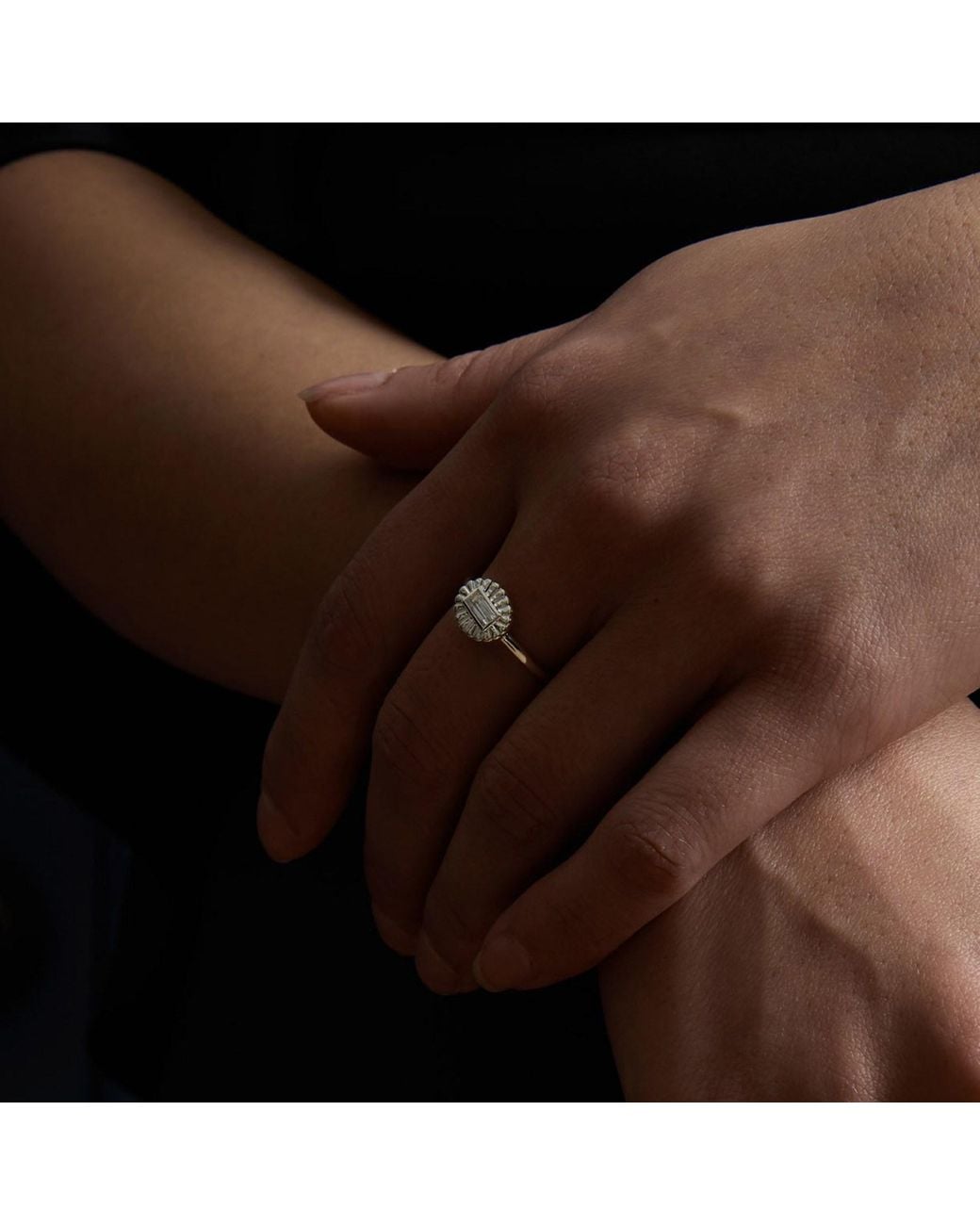 Zoe & Morgan White Odette Ring With Topaz